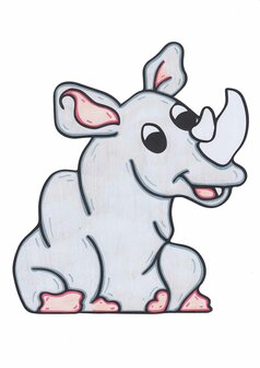 Phanti muursticker neushoorn