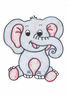 Phanti muursticker olifant